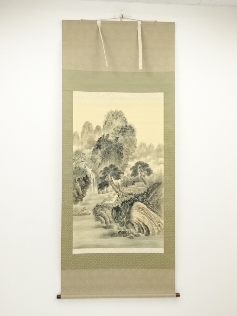 JAPANESE HANGING SCROLL / HAND PAINTED / LANDSCAPE